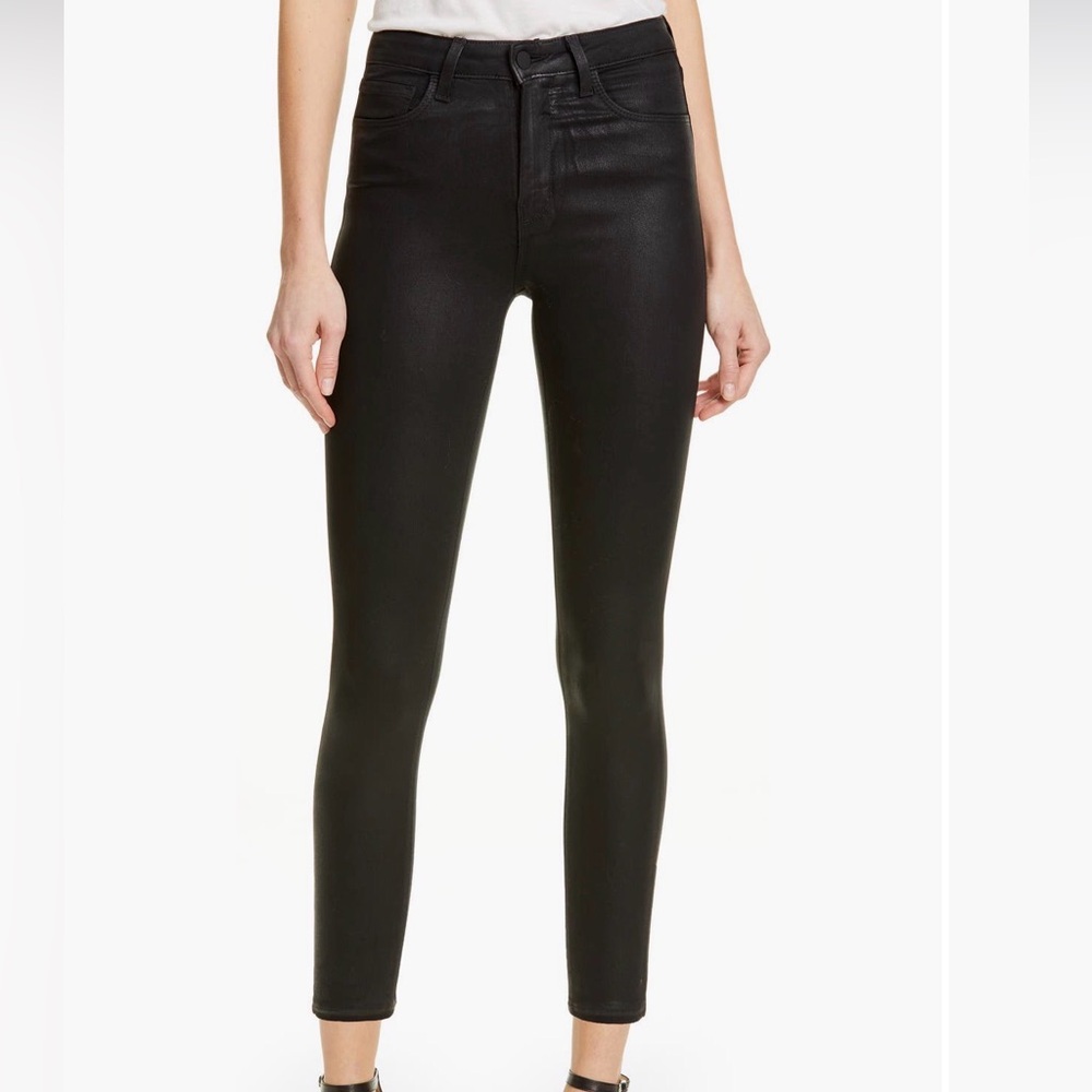 L'AGENCE Black Coated Skinny Jeans